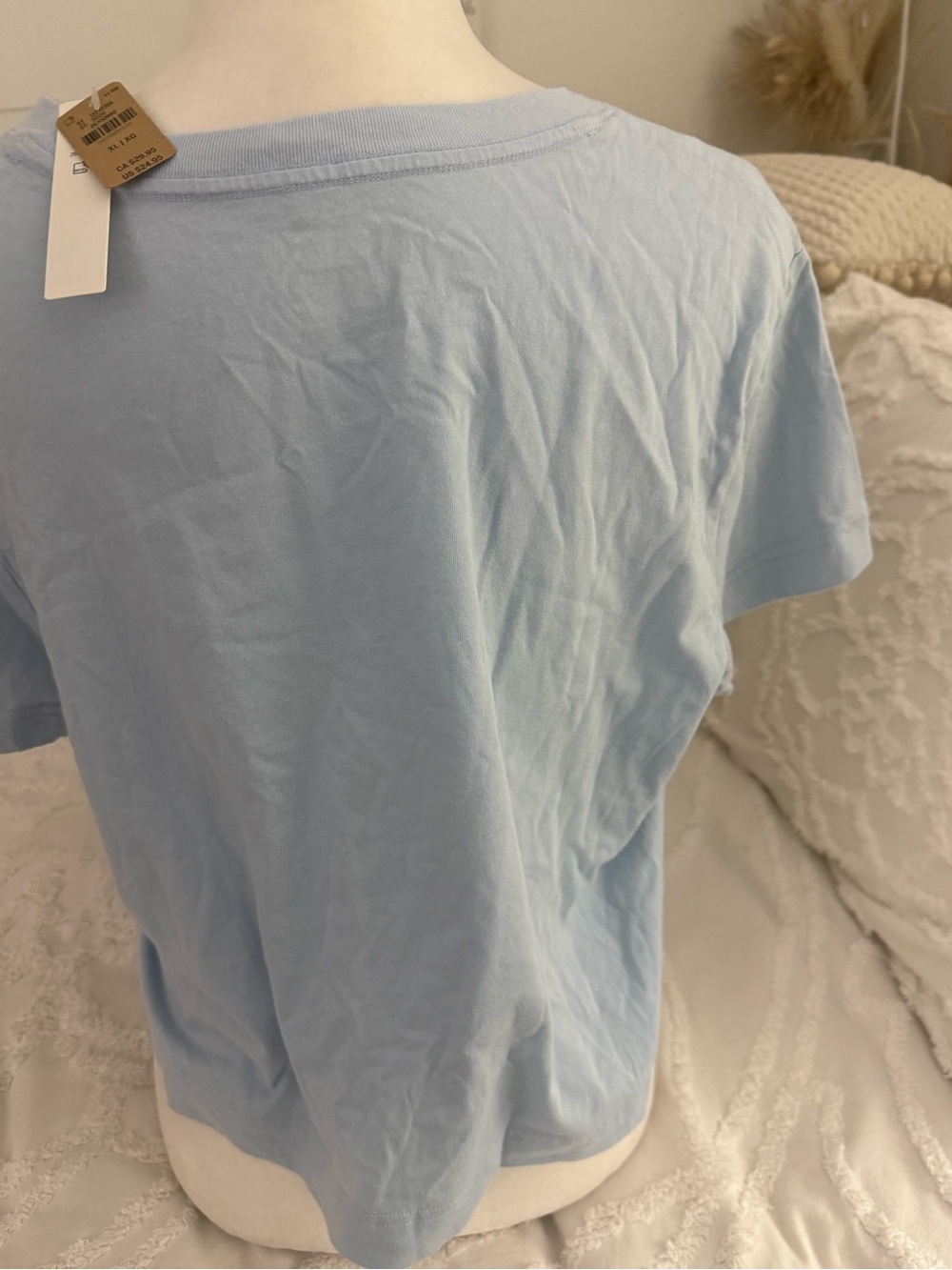PINK Victoria's Secret Light Blue Short Sleeve Crewneck Tee - Picture 9 of 10